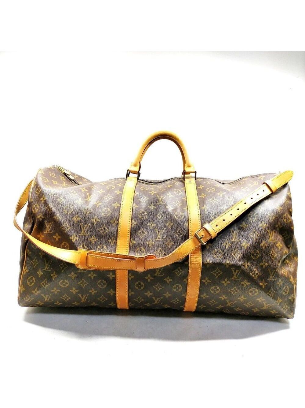 Louis Vuitton LV Boston Bag Keepall Bandouliere 60 Brown Monogram 630-052525